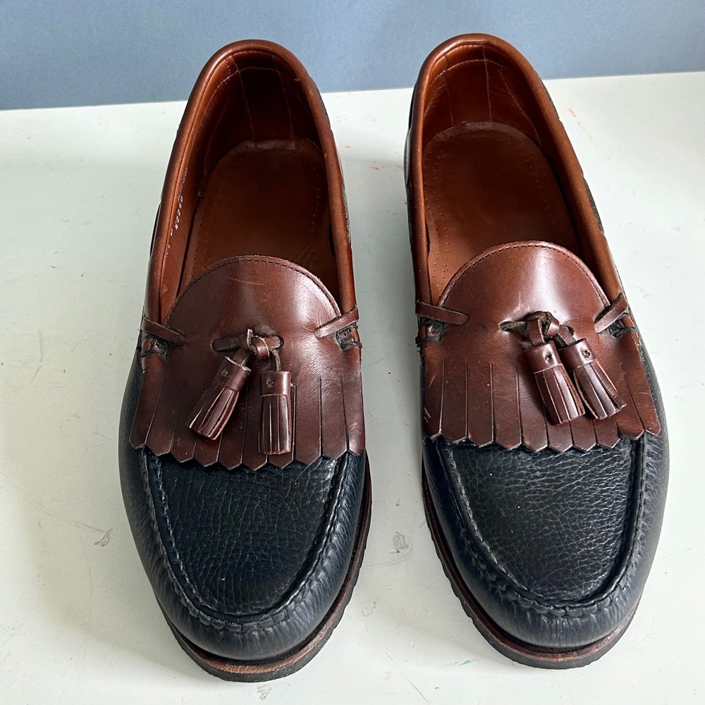 Allen Edmonds Loafers Mens 11 D Nashua Tassel Kiltie Boat Shoe Leather Preppy - Picture 7 of 13